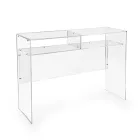 Bureau pratique autoportant en plexiglas transparent, fabriqué en Italie - Ghea Viadurini