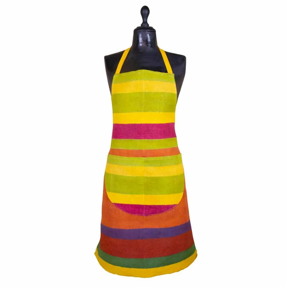 Tablier fait main en chanvre peint à la main précieux fabriqué en Italie - Marques Viadurini