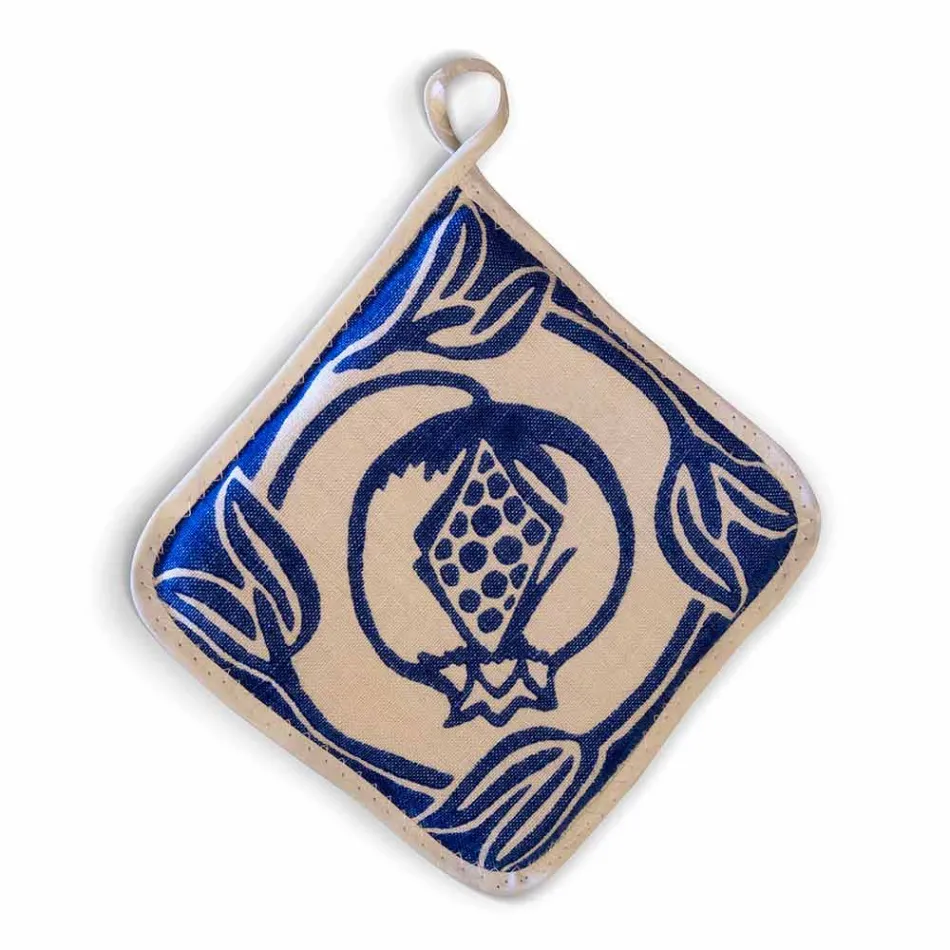 Maniques de l'art italien en pur lin avec pièce unique imprimée à la main - Marques Viadurini