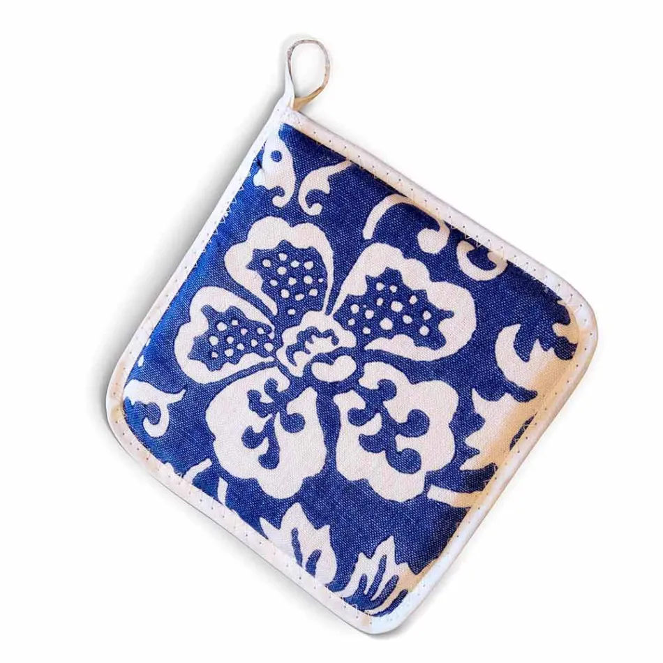 Maniques de l'art italien en pur lin avec pièce unique imprimée à la main - Marques Viadurini