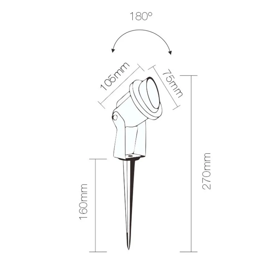 Spot d'Extérieur Led en Aluminium Noir Mat 4 Pièces - Oliver Viadurini