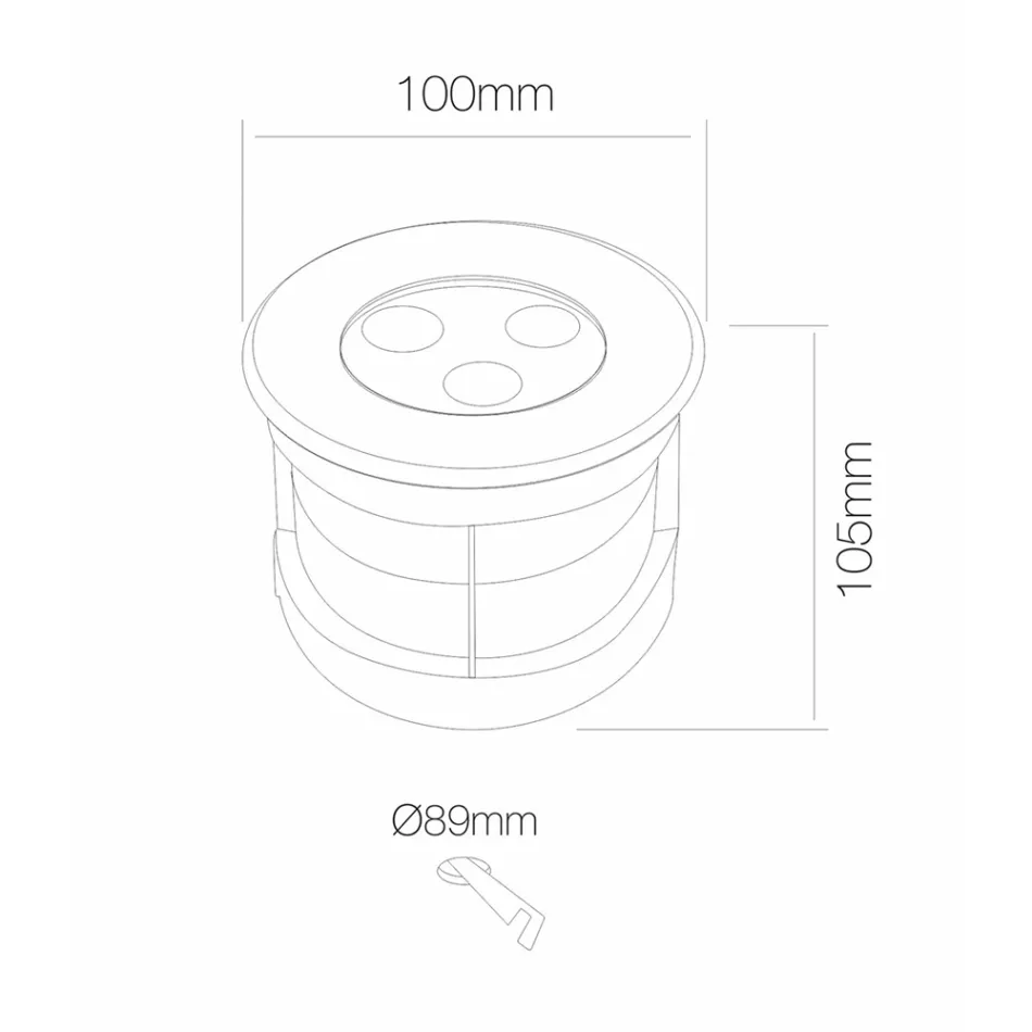Spot rond à LED d'extérieur en acier inoxydable - Dakota Viadurini