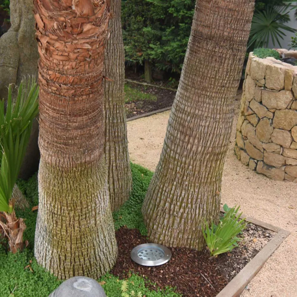 Spot rond à LED d'extérieur en acier inoxydable - Dakota Viadurini