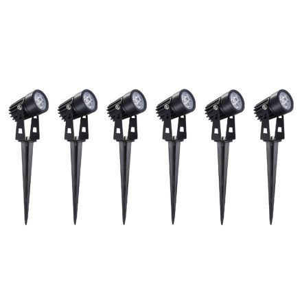 Spot rond en aluminium 6 pièces avec projecteur d'extérieur à LED - Erio Viadurini