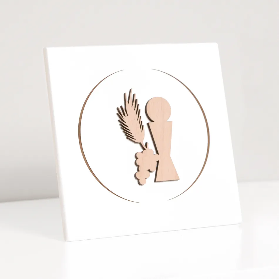 Petit tableau représentant le calice de communion gravé au laser Made in Italy - Philippe Viadurini