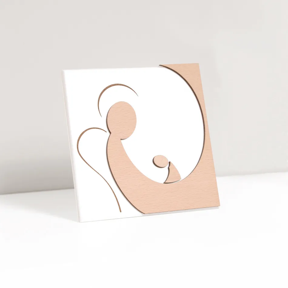 Petit tableau représentant l'ange de la mère gravé au laser Made in Italy - Augustina Viadurini