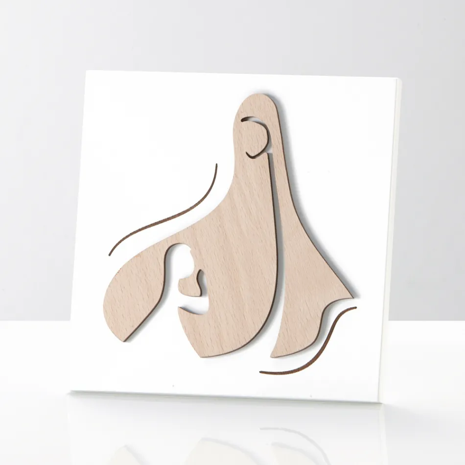 Tableau avec Scène Sacrée Apparition de l'Ange à la Vierge Made in Italy - Babuska Viadurini