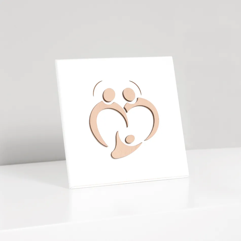 Image de la Sainte Famille avec gravure au laser Made in Italy - Zuleika Viadurini