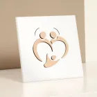 Image de la Sainte Famille avec gravure au laser Made in Italy - Zuleika Viadurini