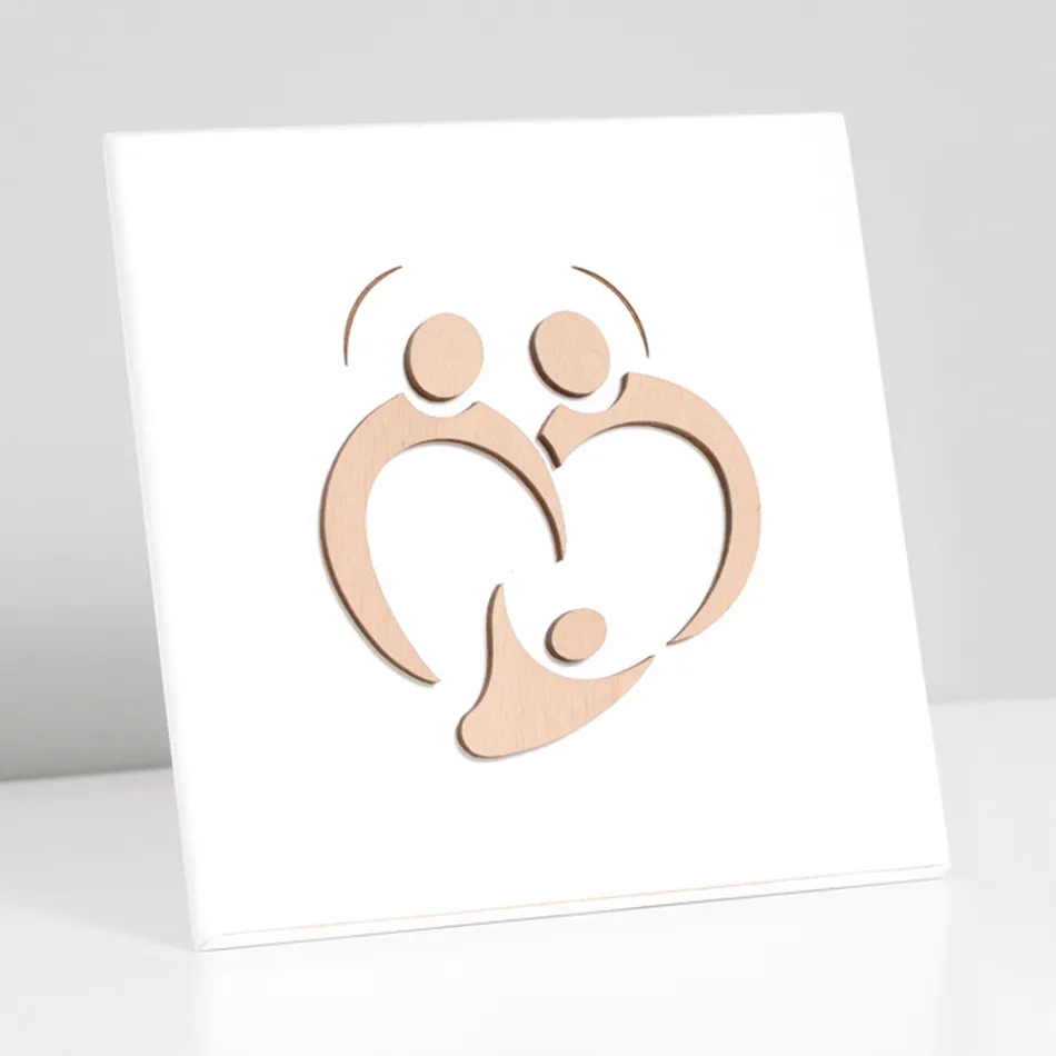 Image de la Sainte Famille avec gravure au laser Made in Italy - Zuleika Viadurini