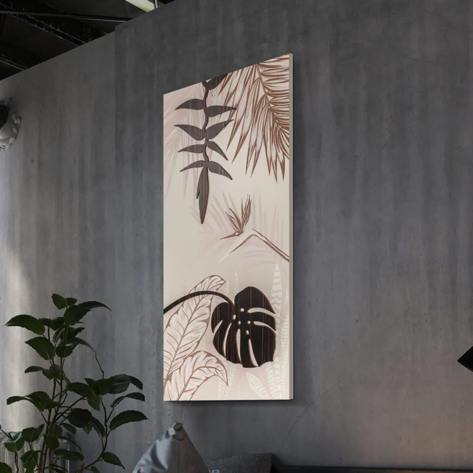 Peinture avec motif tropical au laser Made in Italy - Saeko Viadurini