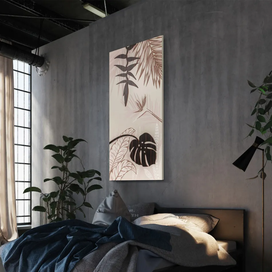 Peinture avec motif tropical au laser Made in Italy - Saeko Viadurini