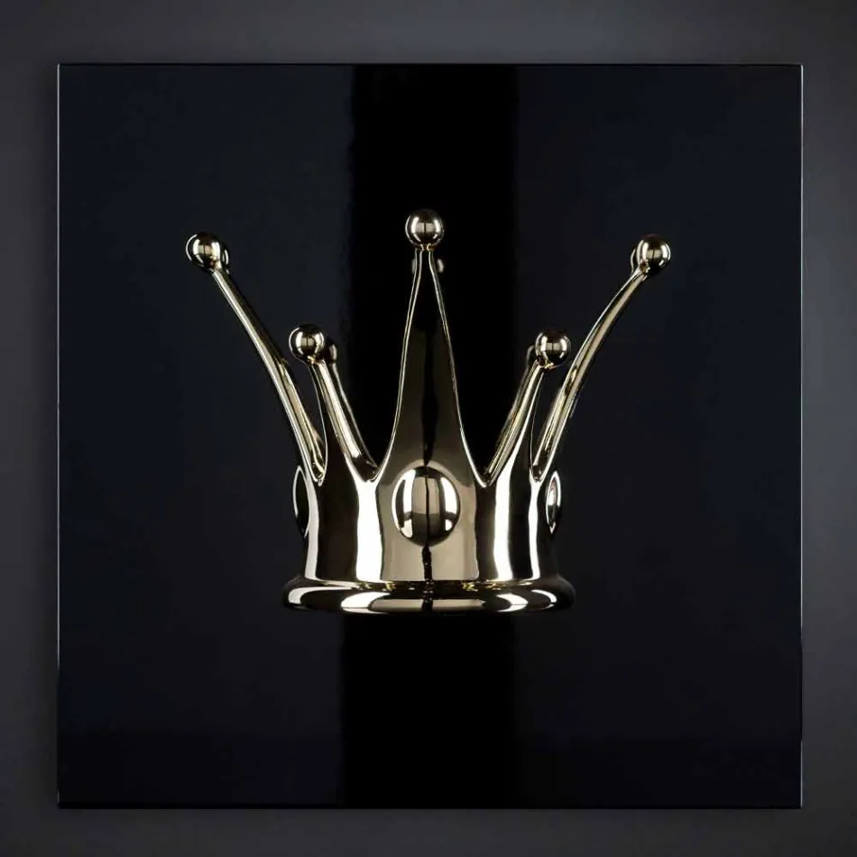 Tableau mural moderne en bois et résine Made in Italy - Corona Viadurini