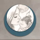 Image en bois avec impression d'une famille unie Fabriqué en Italie - Canada Viadurini