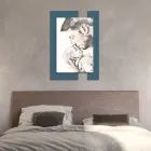 Tableau en bois avec impression d'un homme avec un enfant fabriqué en Italie - Kosovo Viadurini