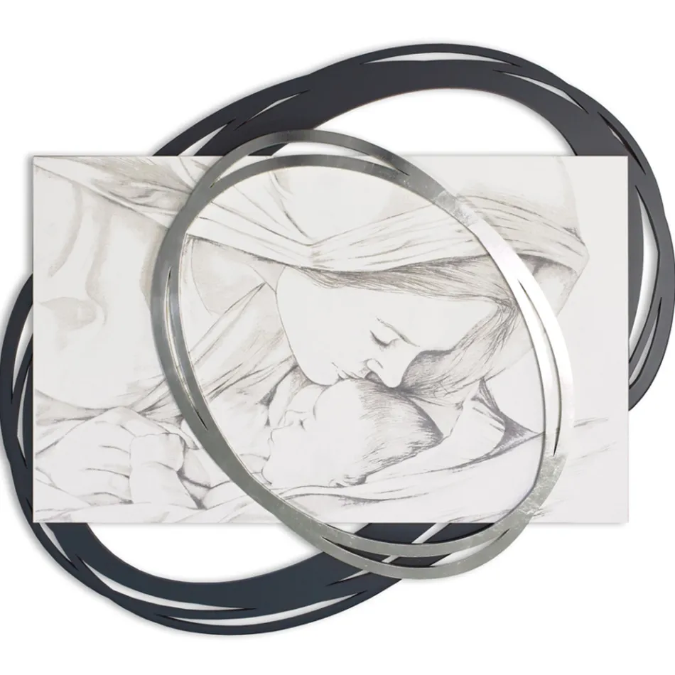 Image gravée au laser avec le baiser de Marie à Jésus Made in Italy - Sylvie Viadurini