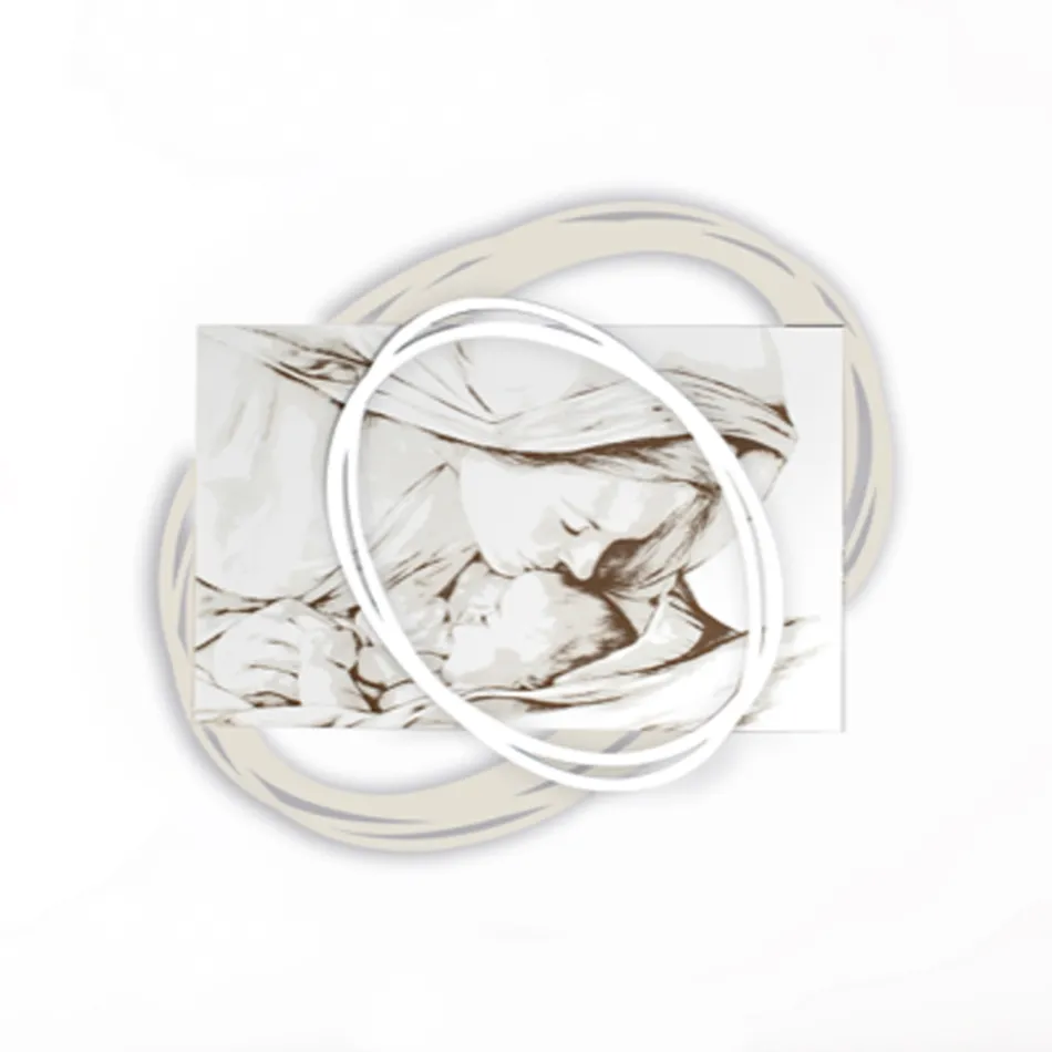 Image gravée au laser avec le baiser de Marie à Jésus Made in Italy - Sylvie Viadurini