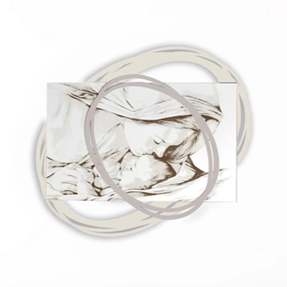 Image gravée au laser avec le baiser de Marie à Jésus Made in Italy - Sylvie Viadurini