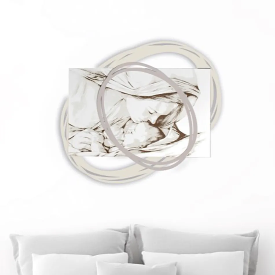 Image gravée au laser avec le baiser de Marie à Jésus Made in Italy - Sylvie Viadurini