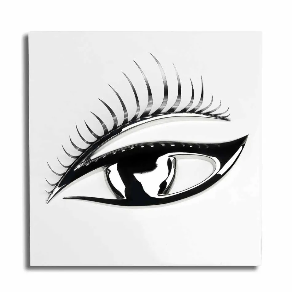 Cadre artisanal moderne en bois, acier et résine fabriqué en Italie - Eye Viadurini