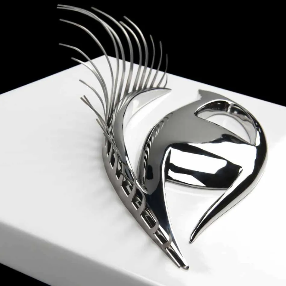 Cadre artisanal moderne en bois, acier et résine fabriqué en Italie - Eye Viadurini