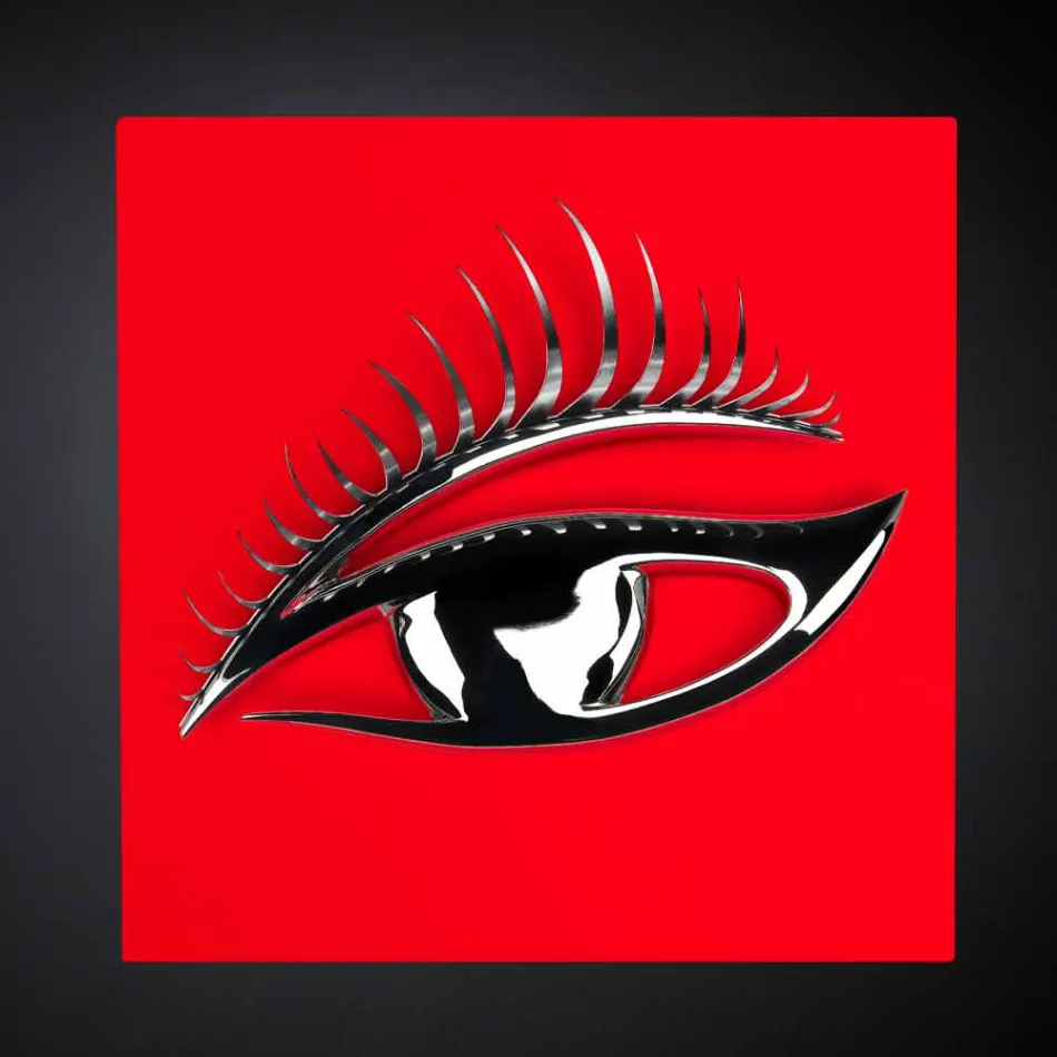 Cadre artisanal moderne en bois, acier et résine fabriqué en Italie - Eye Viadurini