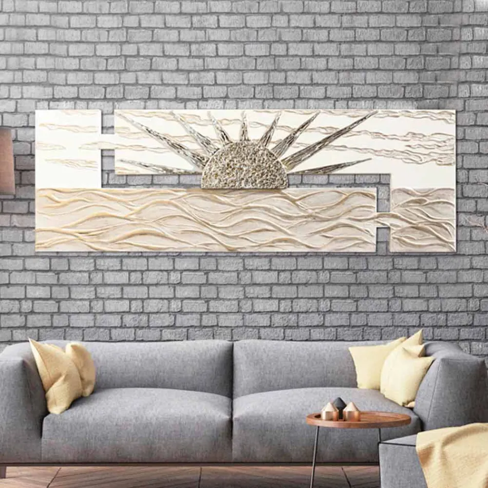 La peinture moderne avec structure en double-elle et les détails de Dan Résine Viadurini