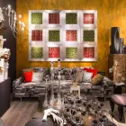 Tableau Mural Moderne en Métal et Fleurs Artificielles Made in Italy - Trimo Viadurini