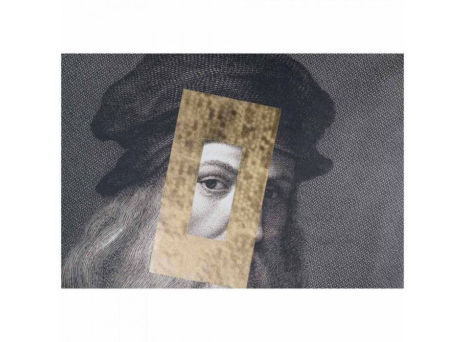 Tableau sur toile moderne imprimé avec décoration à la feuille d'or Made in Italy - Vinci