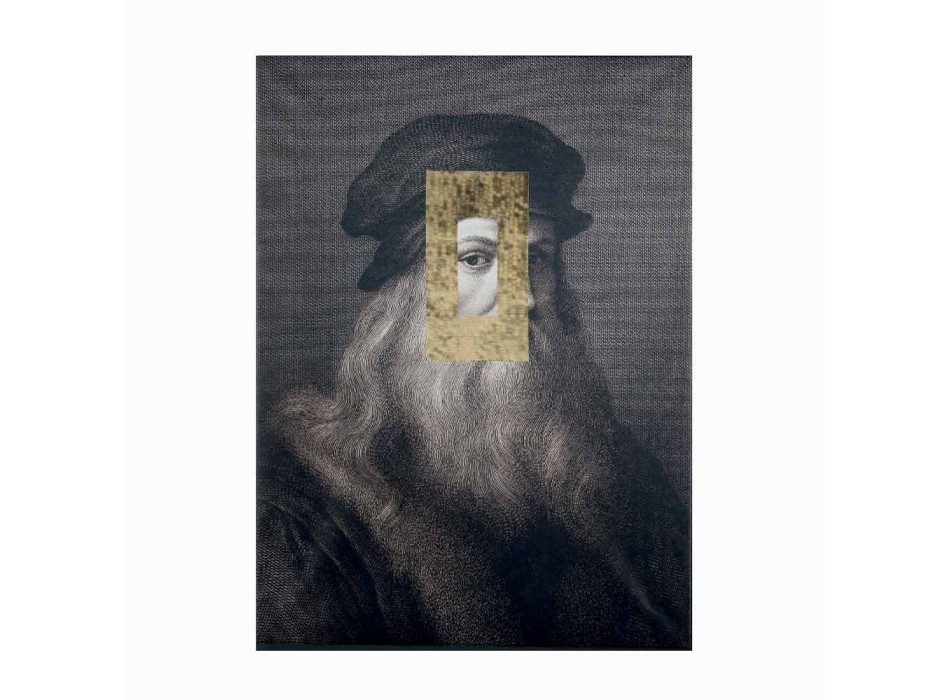 Tableau sur toile moderne imprimé avec décoration à la feuille d'or Made in Italy - Vinci Viadurini