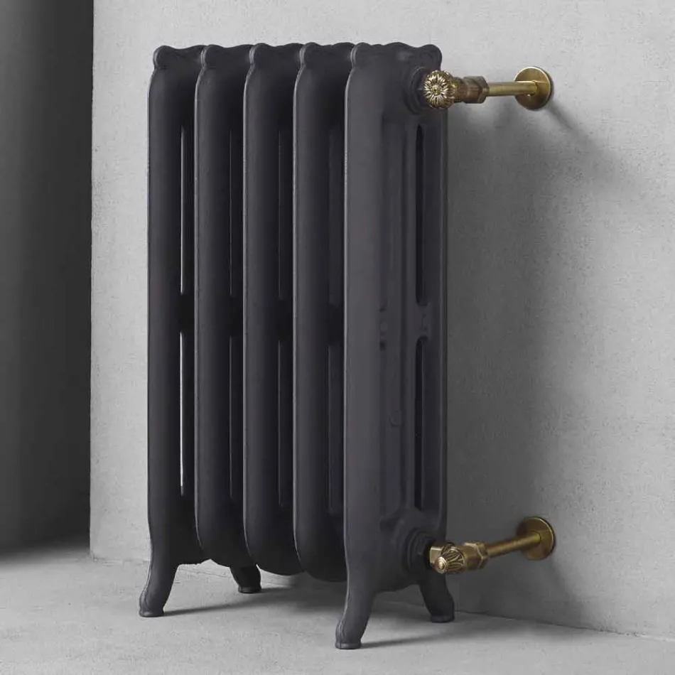 Radiateur design 5 éléments lisses en fonte du sol jusqu'à 1062 W - Baroque Viadurini