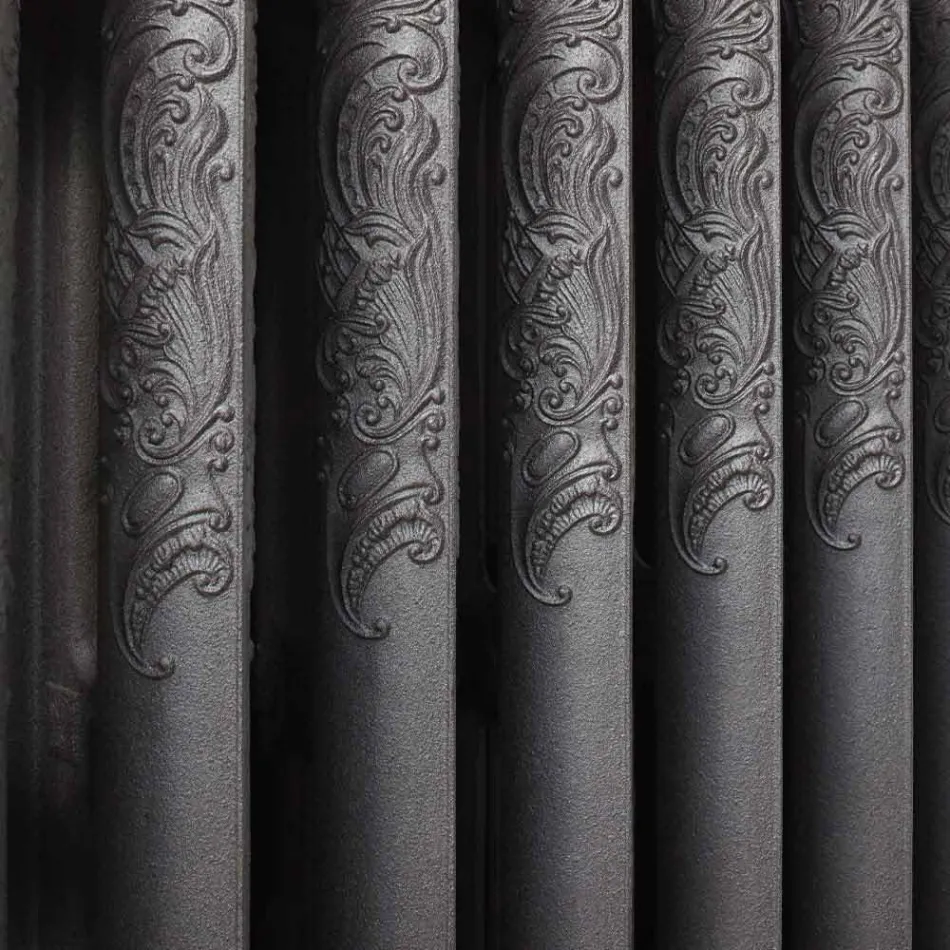 Radiateur design 7 éléments décorés en fonte du sol jusqu'à 1062 W - Baroque Viadurini