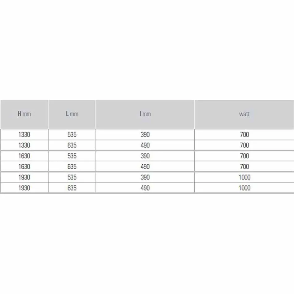 Radiateur électrique vertical de conception moderne en acier jusqu'à 1000 W - Coupe Viadurini