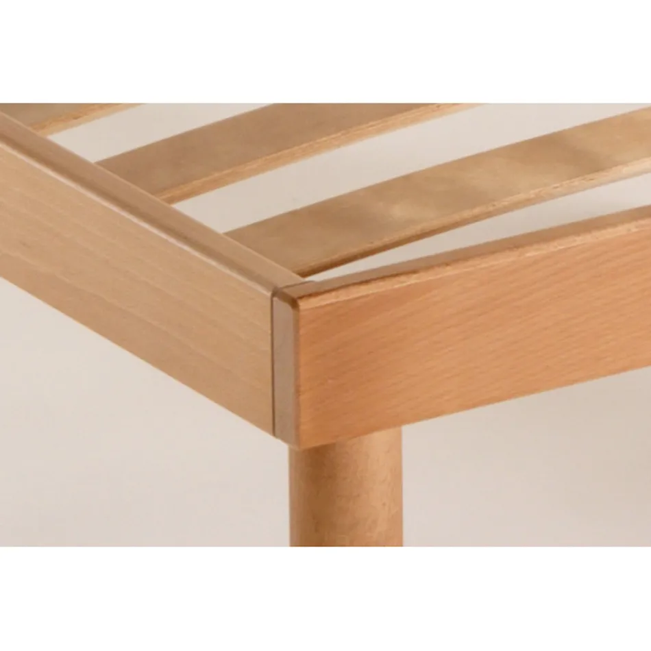 Sommier Piazza e Mezzo entièrement en bois de hêtre biologique Delta 120x190 cm - Delta Viadurini