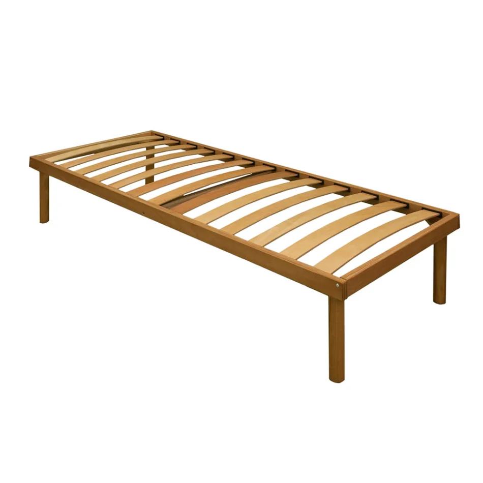Sommier simple entièrement en bois de hêtre biologique Delta 80x190 cm - Delta Viadurini