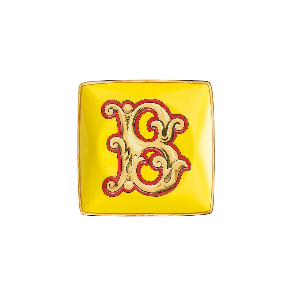 Bols plats carrés en porcelaine Alphabet 6 de Rosenthal Versace - Alphabet Viadurini