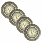 Rosenthal Versace Barocco Mosaic 4 Assiettes Plates Diamètre 17 cm - Mosaïque Viadurini