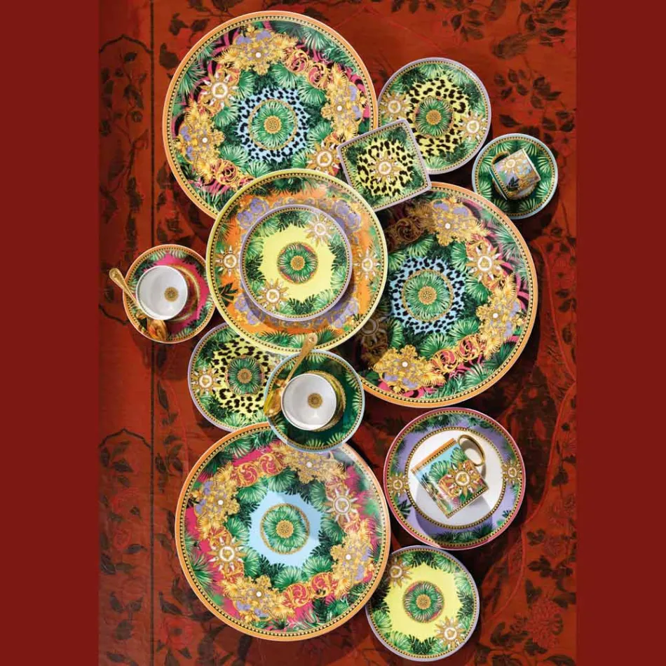 Rosenthal Versace Jungle Animalier 4 Assiettes Plates Diamètre 17 cm - Animalier Viadurini