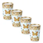 Verres sans anse Rosenthal Versace Le Jardin 4 avec éléments naturels - Medusa Viadurini