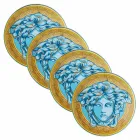 Rosenthal Versace Medusa Amplified 4 Assiettes Plates Diamètre 17 cm - Medusaamplifield Viadurini