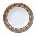 Rosenthal Versace Medusa Blue Plate avec base en porcelaine moderne