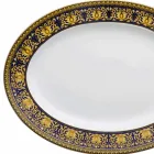 Rosenthal Versace Medusa Ovale Bleu 40cm plat de conception en porcelaine Viadurini