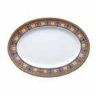 Rosenthal Versace Medusa Assiette design en porcelaine ovale bleue Viadurini