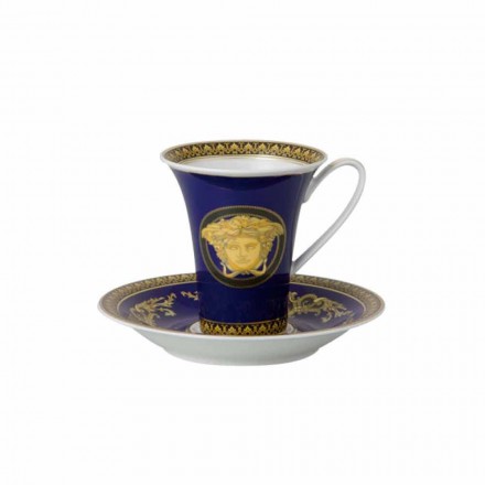 Rosenthal Versace Medusa Blue Grande tasse de café en porcelaine Viadurini