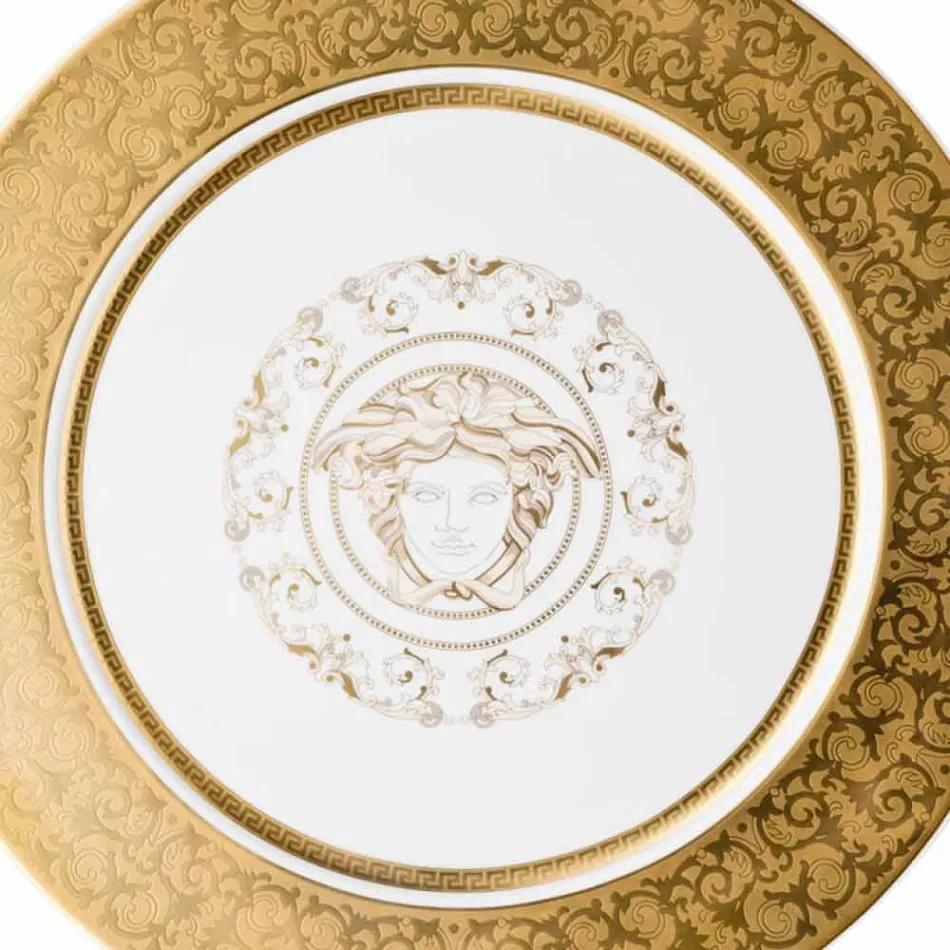 Rosenthal Versace Medusa Gala Or Plaque porte 33cm porcelaine Viadurini