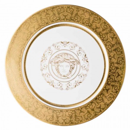 Rosenthal Versace Medusa Gala Or Plaque porte 33cm porcelaine Viadurini