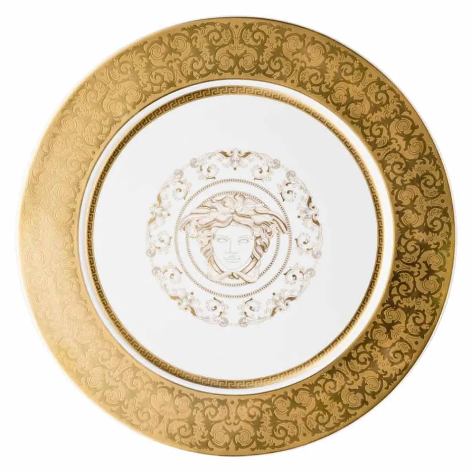 Rosenthal Versace Medusa Gala Or Plaque porte 33cm porcelaine Viadurini