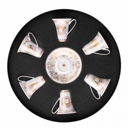 Rosenthal Versace Medusa Gala Set de tasses à expresso en porcelaine 6pc Viadurini