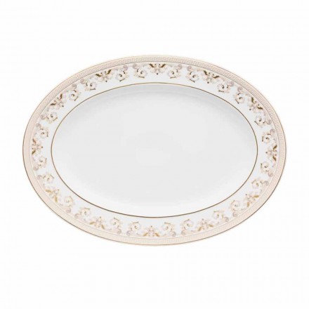 Rosenthal Versace Medusa Gala Assiette ovale 34cm en porcelaine Viadurini