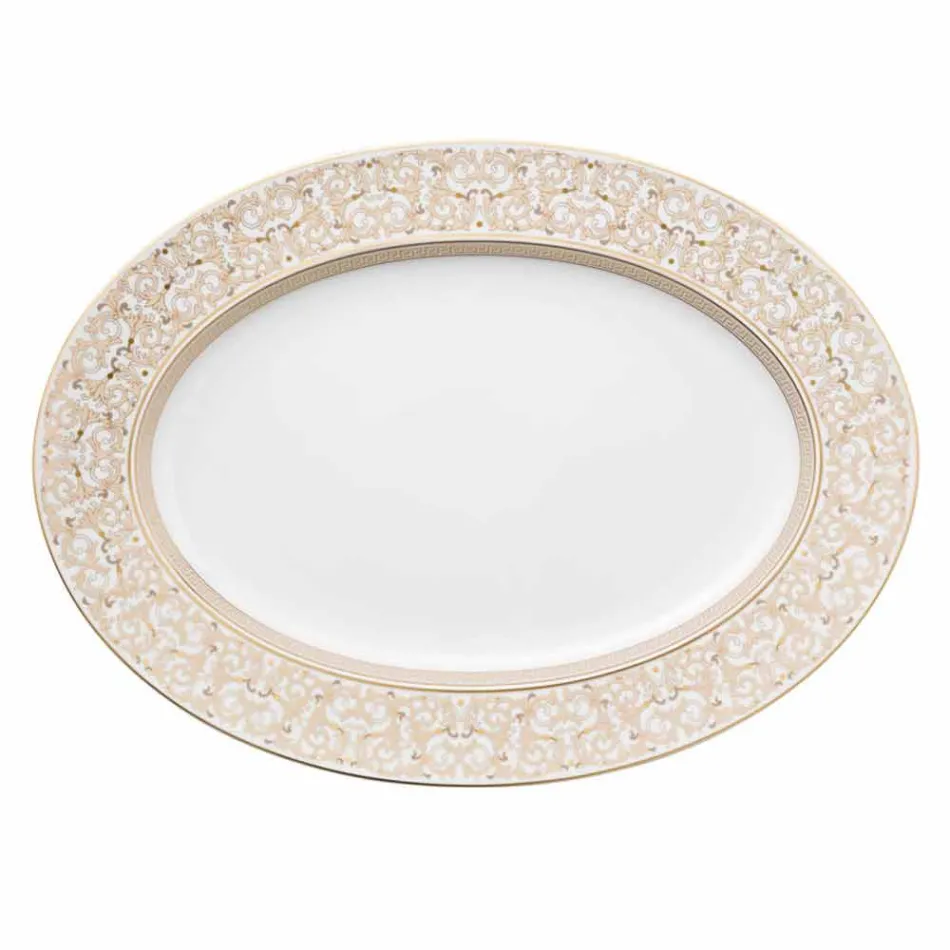 Rosenthal Versace Medusa Gala Ovale 40cm plat de conception en porcelaine Viadurini